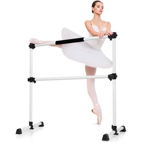 Goplus Portable Ballet Barre 4ft Freestanding Adjustable Double Dance Bar Silver - Walmart.com