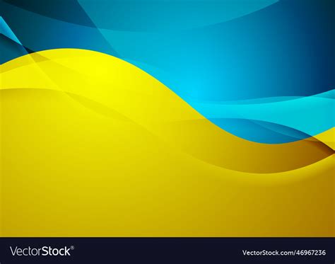 Contrast orange and blue shiny waves abstract Vector Image