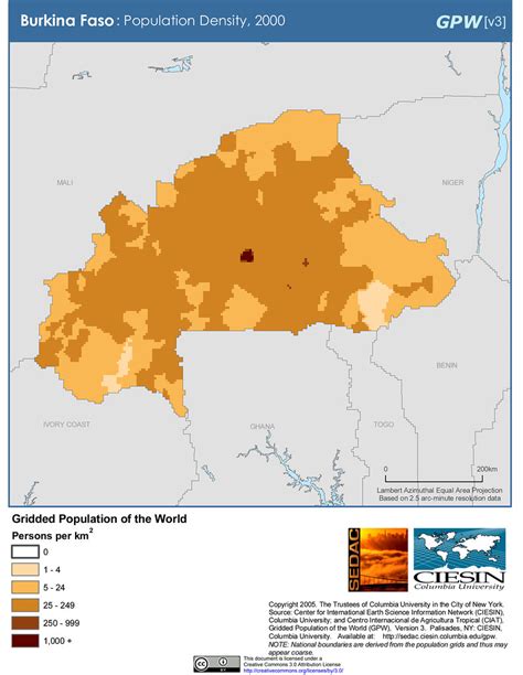 Burkina Faso Population Density 2000 Sedacmaps Flickr