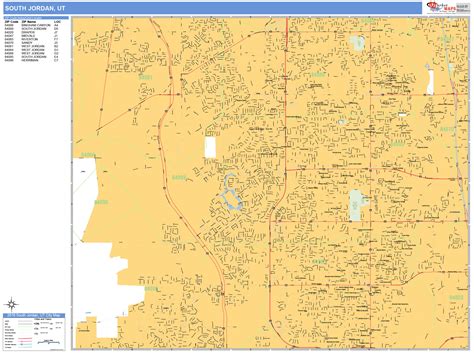 South Jordan Utah Wall Map Basic Style By Marketmaps