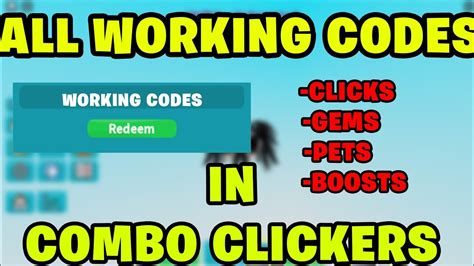 ALL WORKING CODES In Combo Clickers Roblox Oldest Newest YouTube