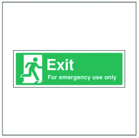 Standard Rigid Adhesive Signs Exit For Emergency Use Only Signs Display Shop