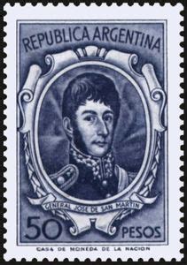 Stamp José Francisco de San Martín 1778 1850 Argentina