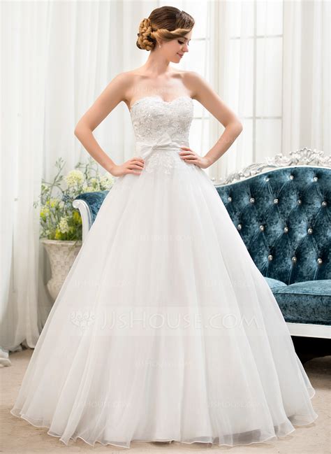 Robe Marquise Amoureux Longueur Ras Du Sol Organza Dentelle Robe De