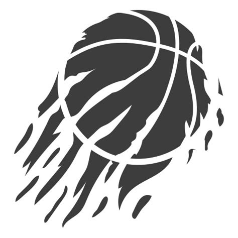 Flaming Basketball Through Hoop Logo Royalty Free Vector