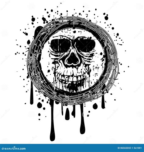 Grunge Skull Stock Vector Illustration Of Lettering