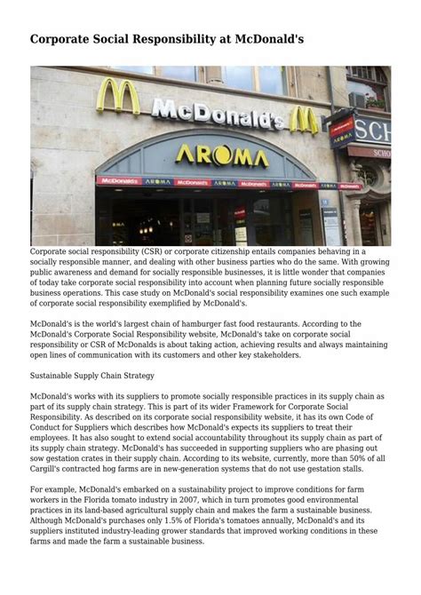 (PDF) Corporate Social Responsibility at McDonald's - DOKUMEN.TIPS