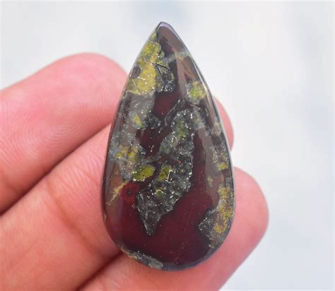 Dragon Jasper Cabochon Dragon Jasper Gemstone Pear Shape Etsy