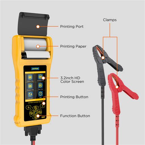 Autool Bt Battery Tester With Printer Color Screen Cranking