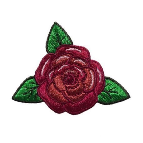 Patch Ecusson Thermocollant Fleur Rose Coloris Pourpre X Cm