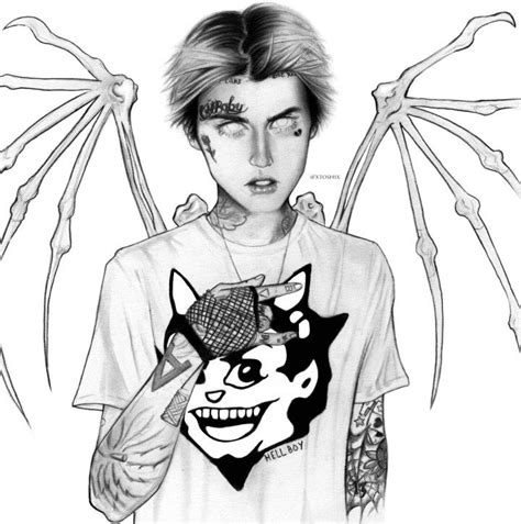 Lil Peep Fanart 🤍🖤 Instagram Xtoshix Fan Art Male Sketch Instagram