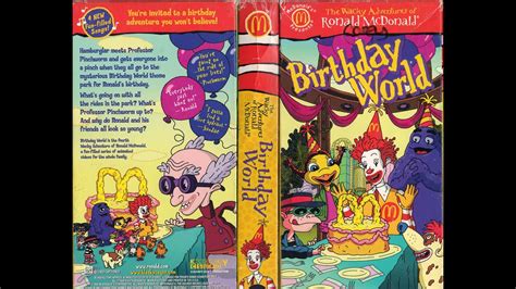 The Wacky Adventures Of Ronald Mcdonald Birthday World Vhs Youtube