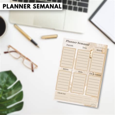 Planner Semanal De Mesa Elo7 Produtos Especiais