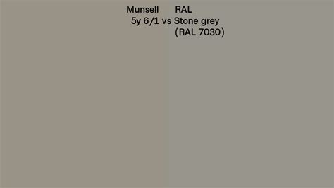 Munsell 5y 6 1 Vs RAL Stone Grey RAL 7030 Side By Side Comparison