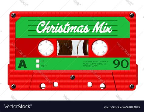 Christmas Mix Cassette For Retro Themed Holiday Vector Image