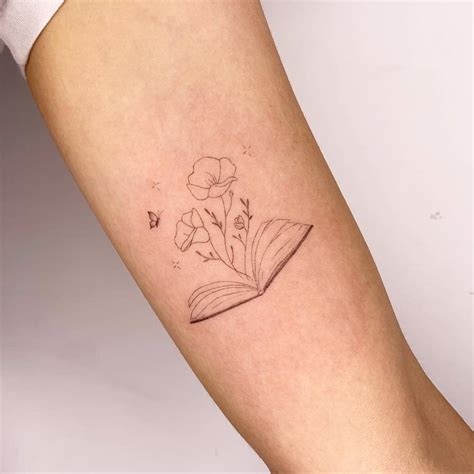 Details More Than 80 Book With Flowers Tattoo Super Hot In Cdgdbentre