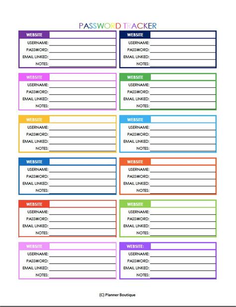 Free Printable Password Tracker Printable Calendars At A Glance