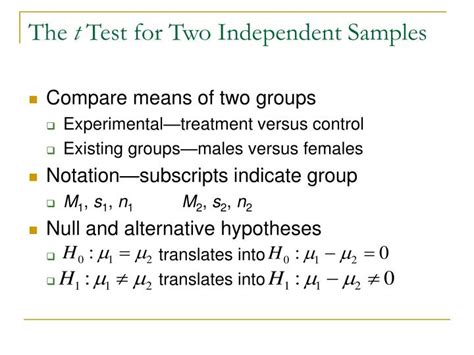 Ppt The T Test For Two Independent Samples Powerpoint Presentation Free Download Id 1950