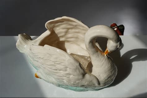 Large Ceramic Swan Planter Jardinière at 1stDibs swan ceramic planter