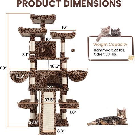 Sha Cerlin 68 Inches Multi Level Large Cat Tree For Large Catsbig Cat Tower With