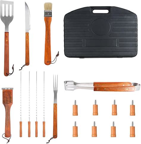 Sunjas Outils De Barbecue En Acier Inoxydable Ensemble Complet D