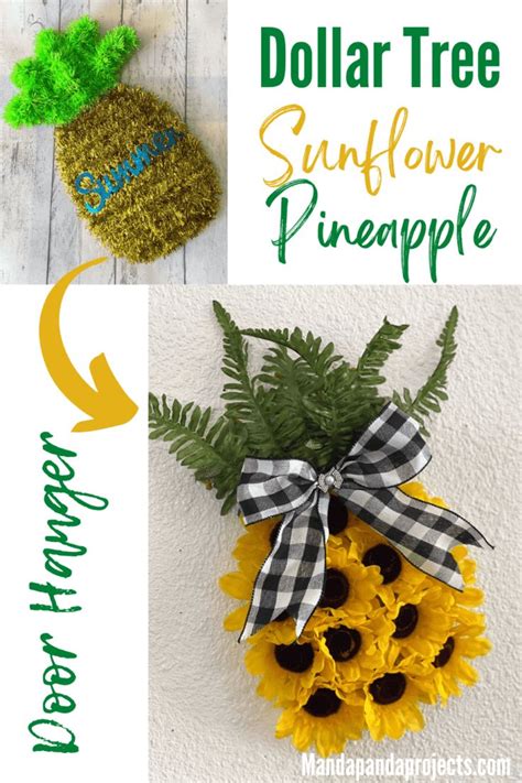 Dollar Tree Sunflower Pineapple Door Hanger Manda Panda Projects