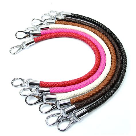 Leather Round Diy Weave Purse Handle Shoulder Bag Handbag Strap Replacement 6 Colors Gold Metal