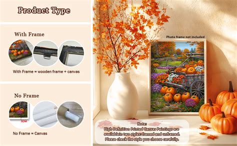 Amazon OKQEF Autumn Decor Wall Art Fall Pumpkins Harvest Fall