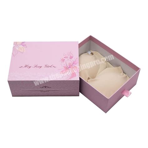 Custom Luxury Clothing Underwear Package Custom Logo Paper Clothes Box Bra Lingerie Drawer Shape