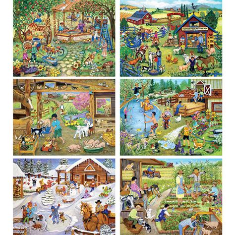 Set Of Sandy Rusinko Large Piece Jigsaw Puzzles Spilsbury