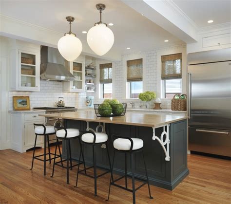 Dark Gray Kitchen Cabinets With Butcher Block Countertops