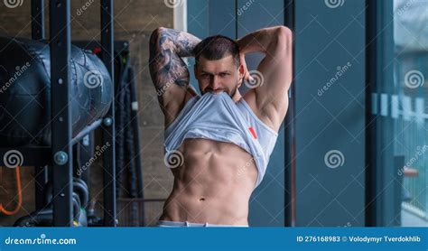 Mans Naked Body Muscular Shoulders Naked Man Muscular Body Gay Model Stock Image Image Of