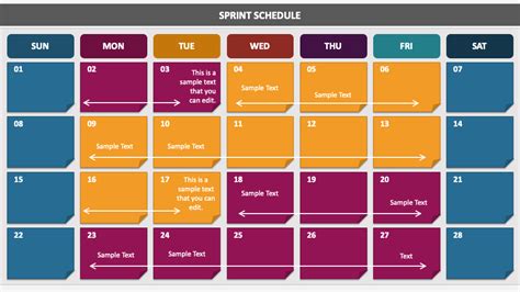 Week Sprint Calendar Template Kathy Maurita