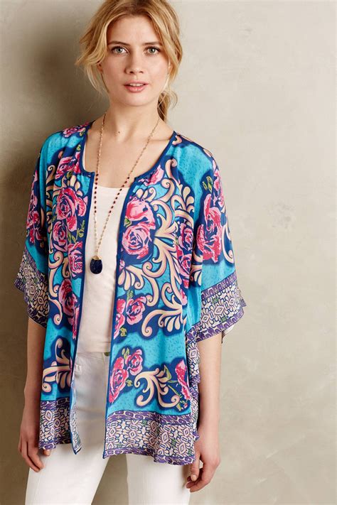 Lyst Tolani Fluttered Silk Kimono Cardigan