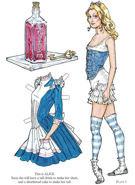 Freebie Alice In Wonderland Paper Doll Stamping