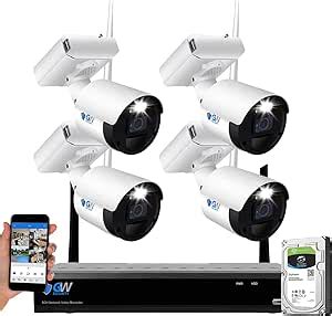 Amazon GW 8 Channel Wireless HD 4MP 2X 1080P Home Security