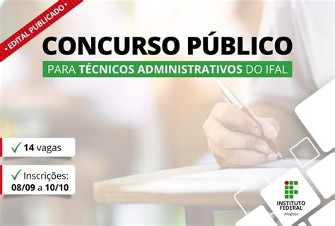 Ifal Publica Novo Concurso P Blico Para T Cnicos Administrativos