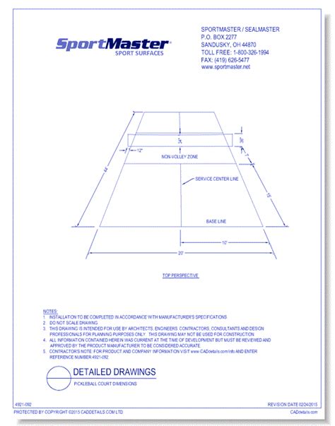 Pickleball Court Sportmaster Sealmaster Caddetails