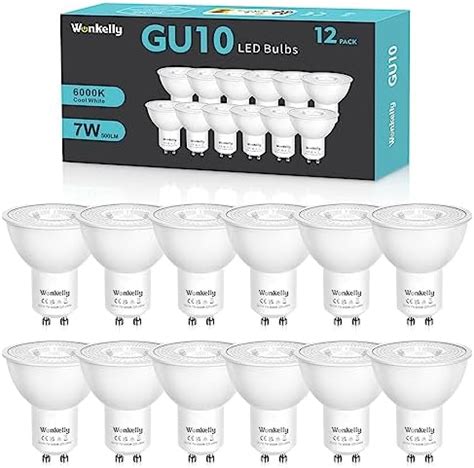 Wonkelly Ampoules Led Gu Blanc Froid K W Quivalent Halog Ne