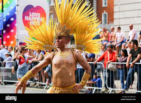 London, UK. 8th Jul, 2017. 2017 Pride in London parade following a ...