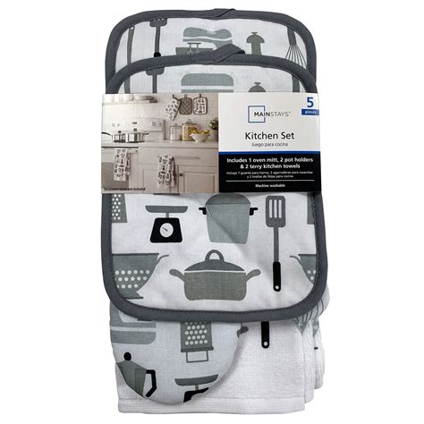 Mainstays Piece Kitchen Textile Set Kitchen Towel Pot Holder Oven