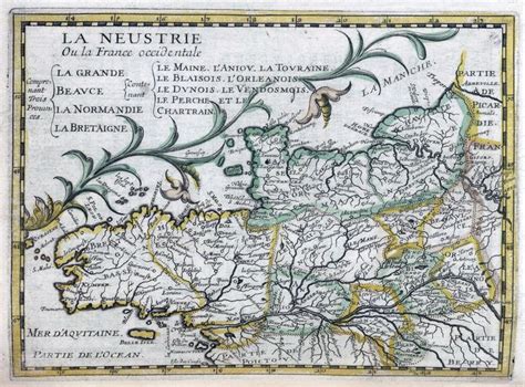 an old map shows the location of france and its surrounding region ...