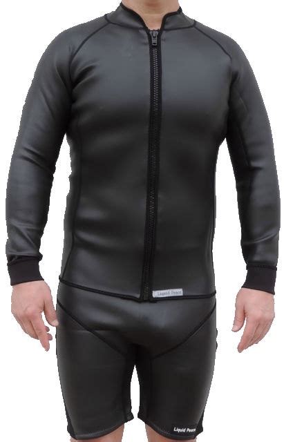 Mens 2mm Smooth Skin Wetsuit Jacket Front Zip Long Sleeve Liquid Peace