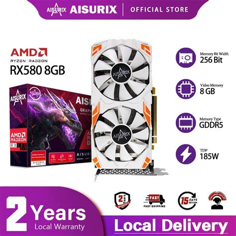 AISURIX RX580 8GB Graphics Card GDDR5 AMD Radeon Computer GPU Video