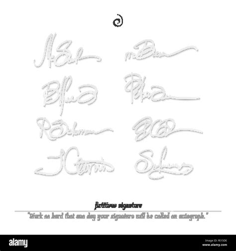 Set Of Fictitious Signatures Isolated On White Background Vector