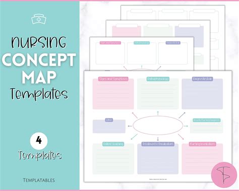 Nursing Concept Map Template For School Student Nurse Planner