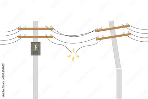 Electric pole isolated on white background. Wood power lines, Electric ...