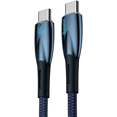 Baseus Glimmer Series USB C USB C Cable PD 100W 1m Blue