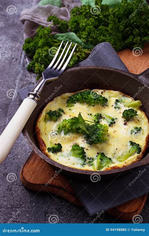 Omelette With Broccoli Stock Photo Image Of Healthy 94198880