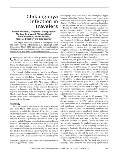 Pdf Chikungunya Infection In Travelers